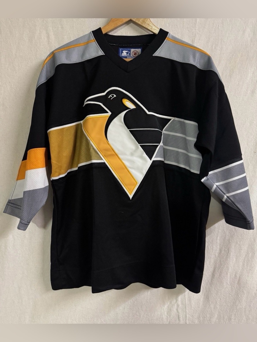 Vintage Starter Pittsburgh Penguins Robo Pen Gradient Jersey Youth L/XL Black